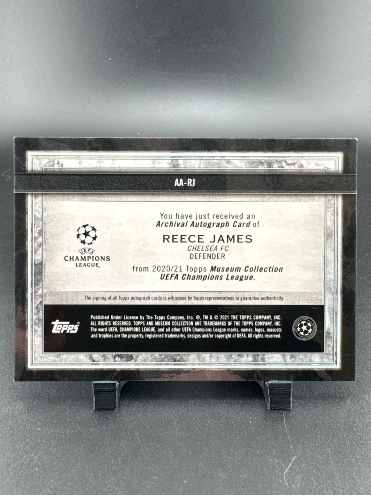 2021 Topps Museum Collection UEFA Champions League Reece James #AA-RJ /99