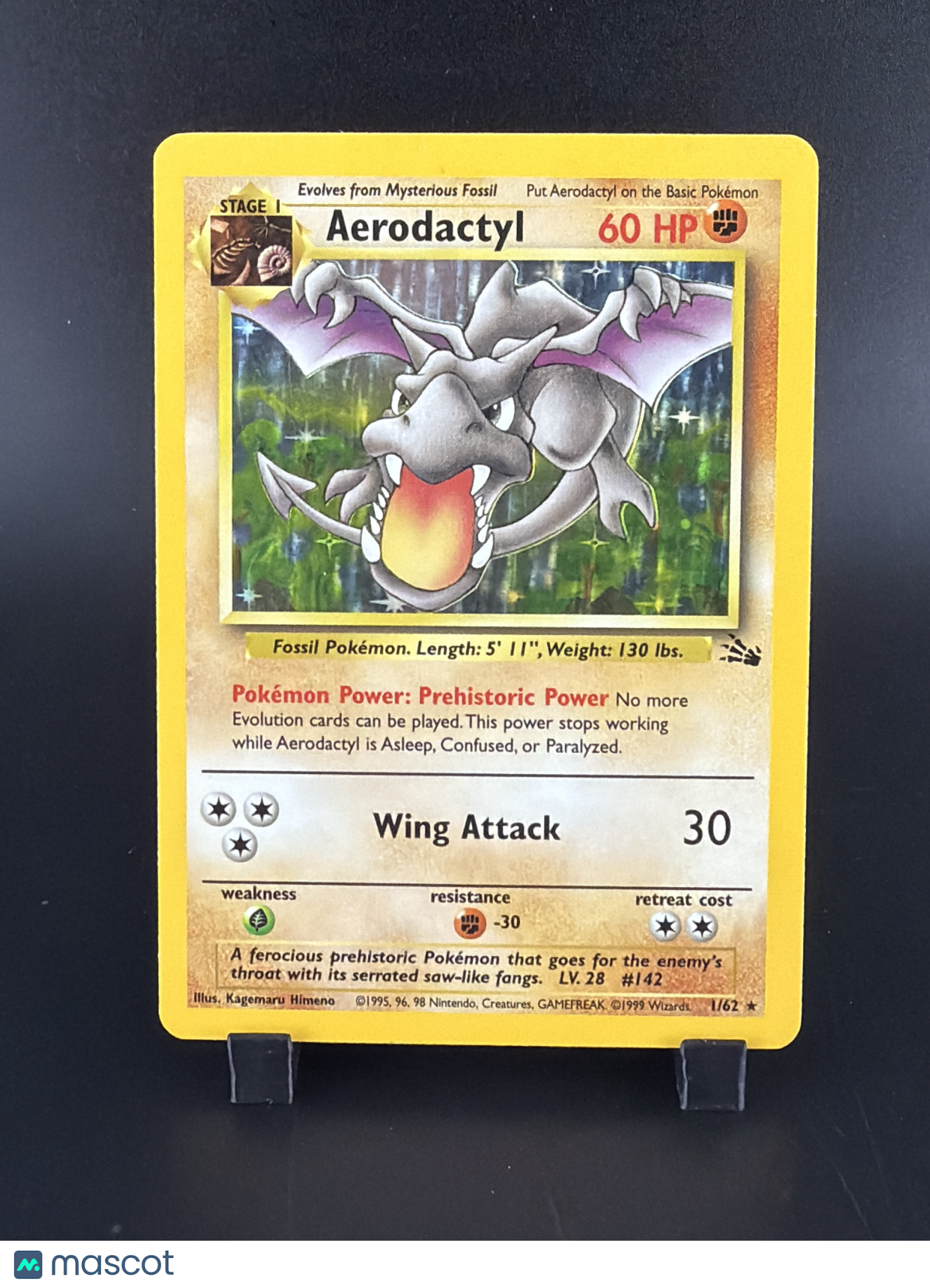 1999 Fossil Aerodactyl Holo Rare #1/62