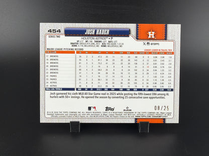 2026 Topps Series Two Josh Hader #454 Orange Foilboard