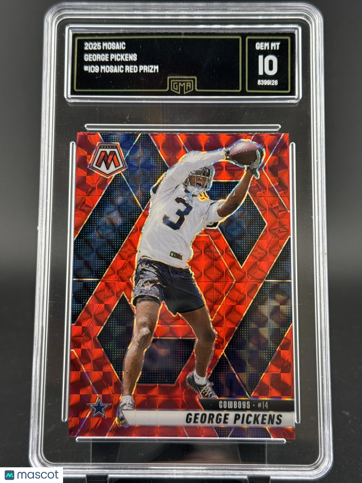 2025 Panini Mosaic Football George Pickens #109 Red GMA 10