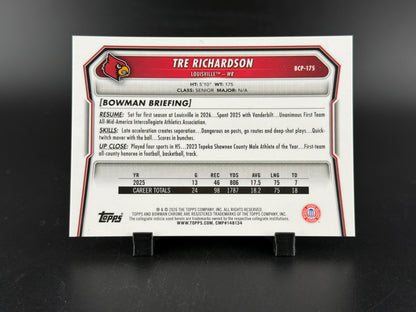 2026 Bowman Chrome University Tre Richardson #BCP-175 Orange Refractor /25
