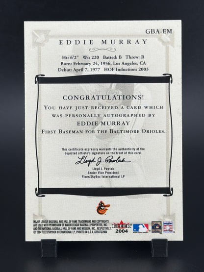 2004 Fleer Greats of the Game Eddie Murray #GBA-EM