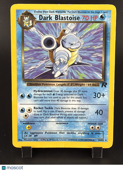 2000 Team Rocket Dark Blastoise Matte Rare #20/82