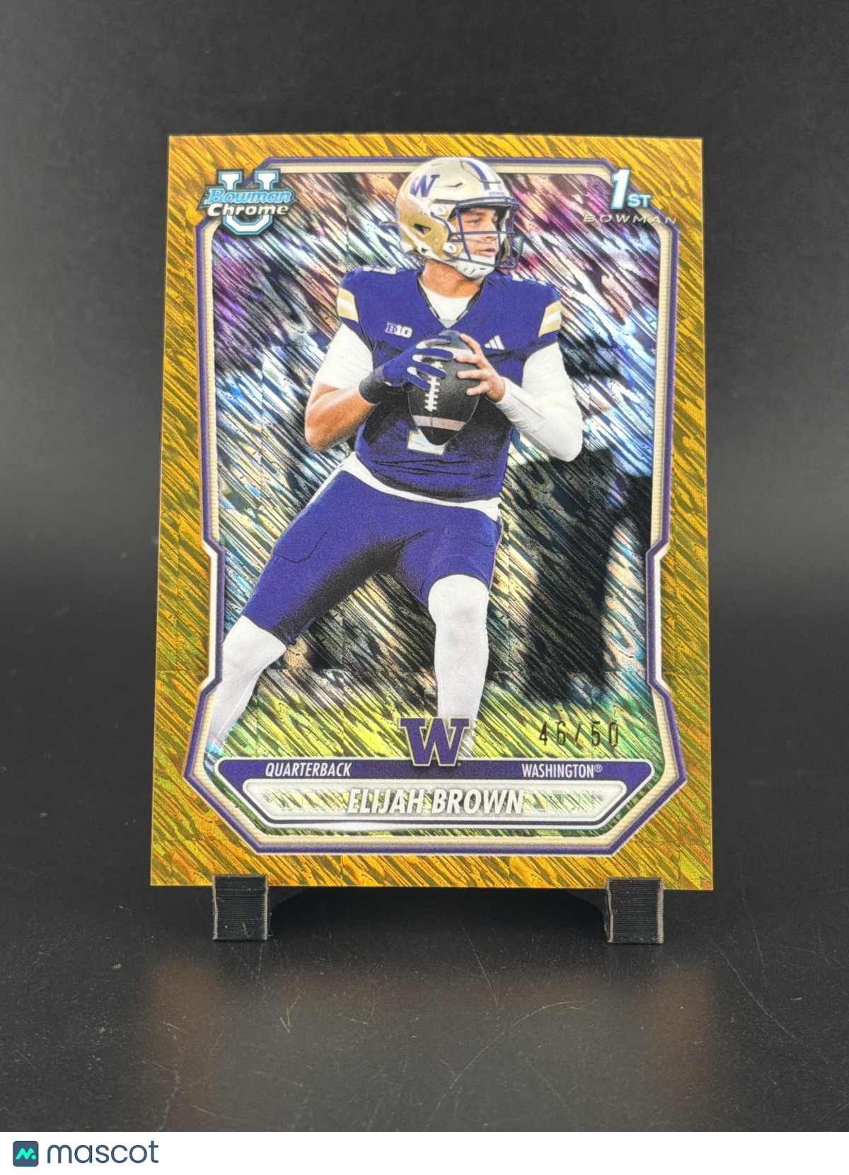 2024 Bowman Chrome University Football Elijah Brown Gold Shimmer Refractor /50