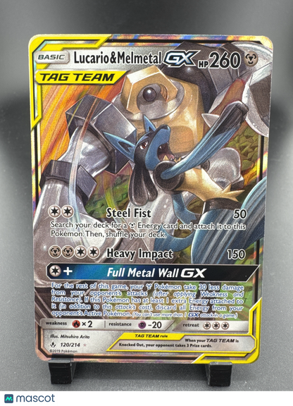 2019 Unbroken Bonds Lucario & Melmetal GX Holo Rare FA #120/214