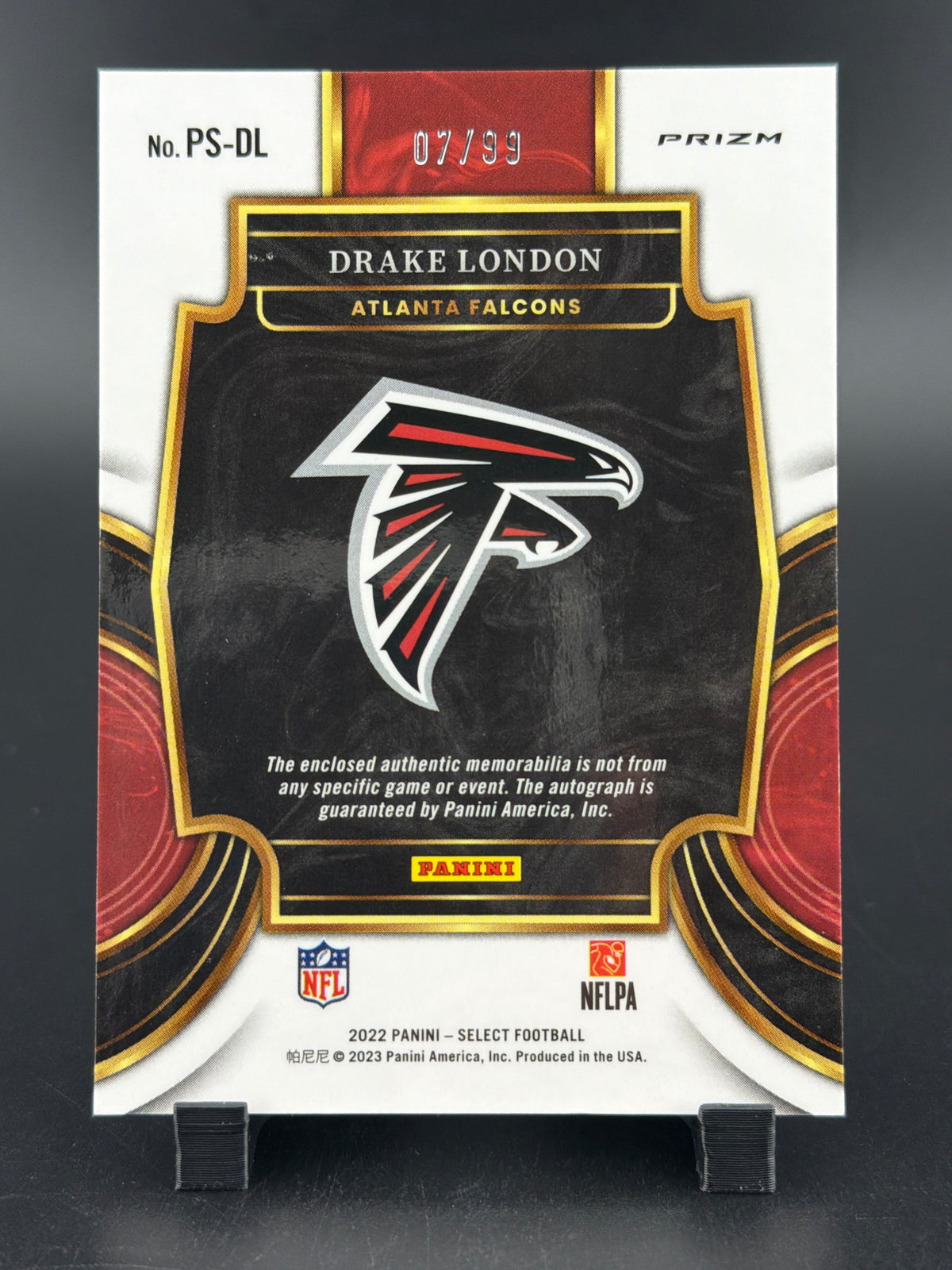 2023 Panini Select Drake London #PS-DL /99 RC Memorabilia