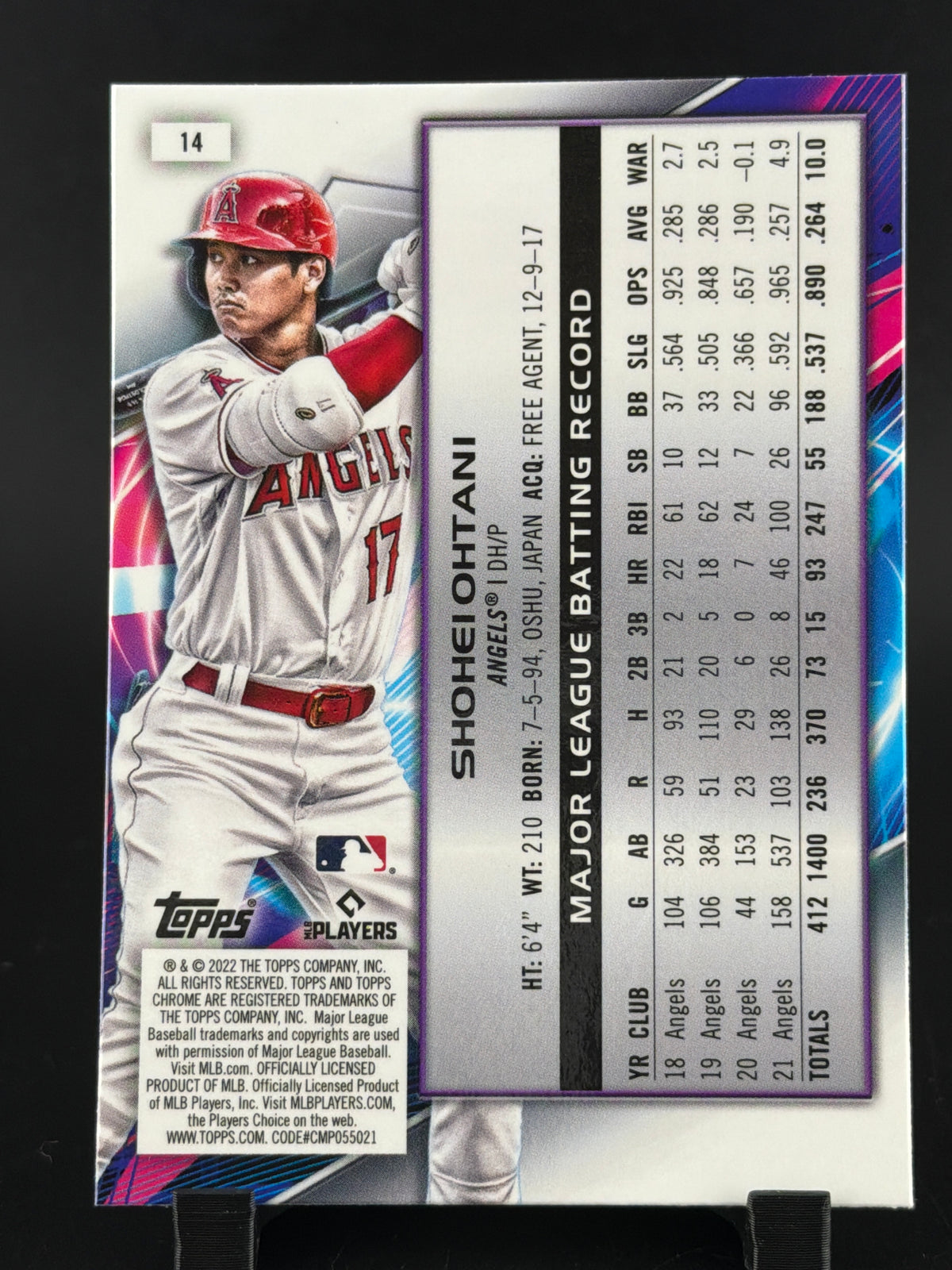 2022 Topps Chrome Cosmic Shohei Ohtani #14