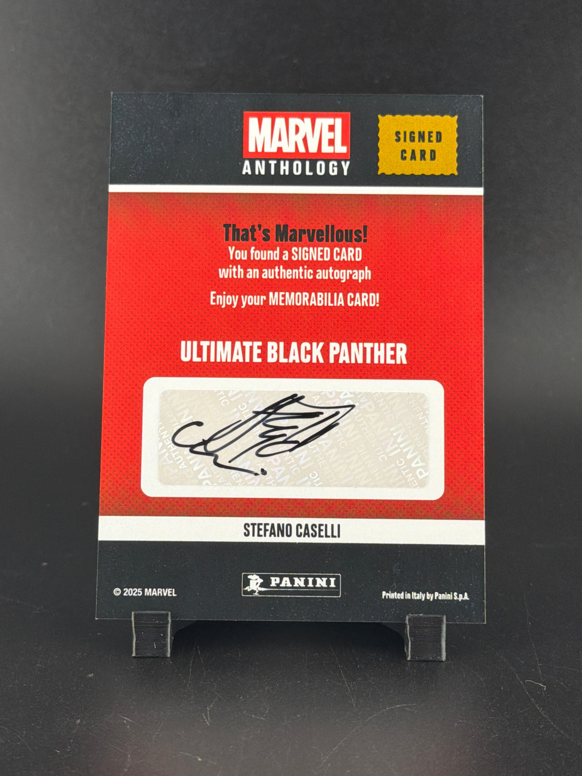 2025 Panini Marvel Anthology Black Panther Stefano Caselli Autograph