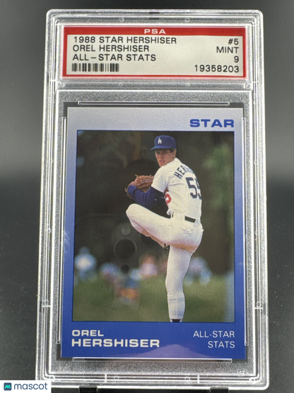 1988 Star Hershiser Orel Hershiser #5 All Stats PSA 9