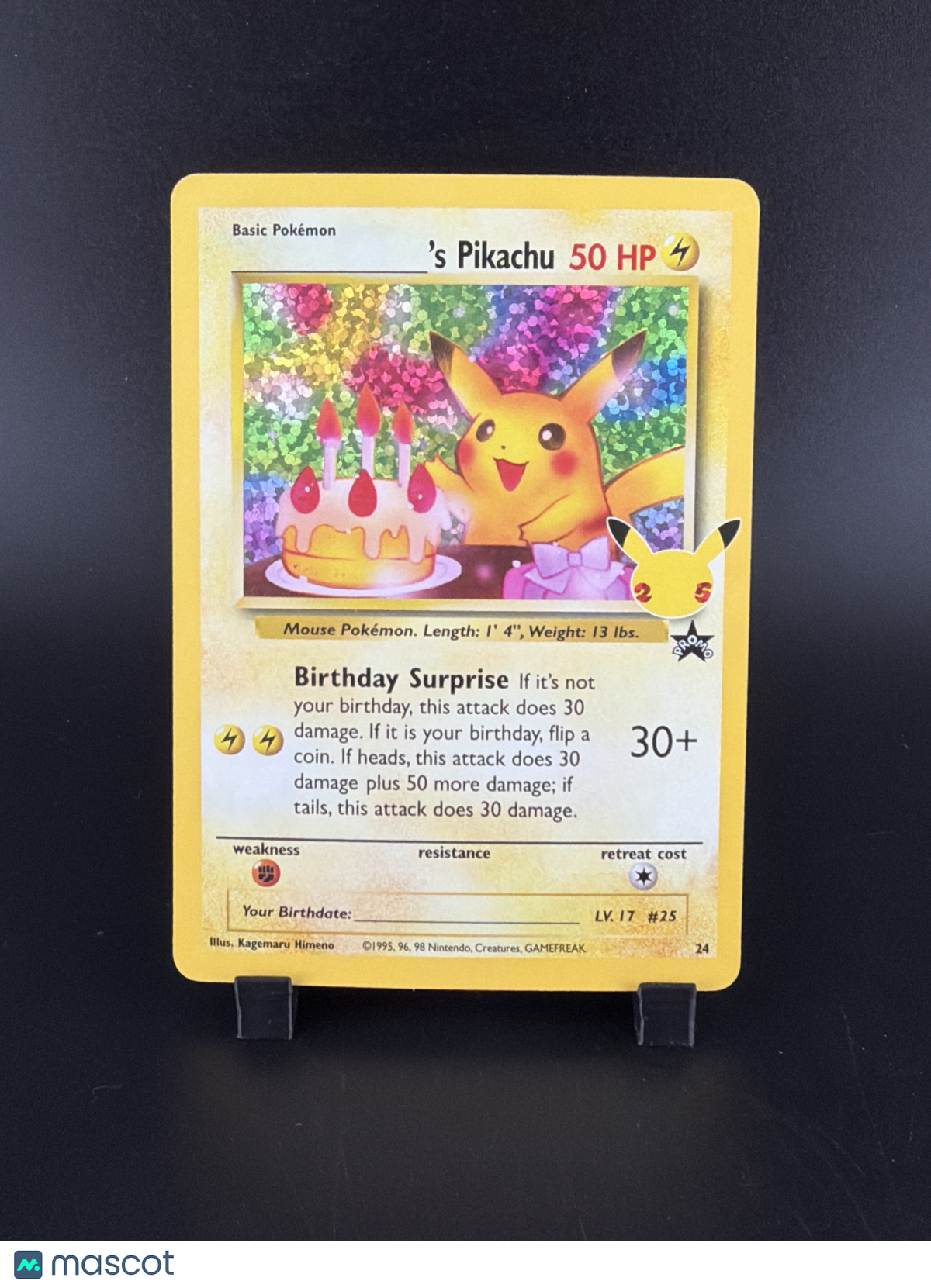 2021 Celebrations 'S Pikachu Holo Black Star Promo #24