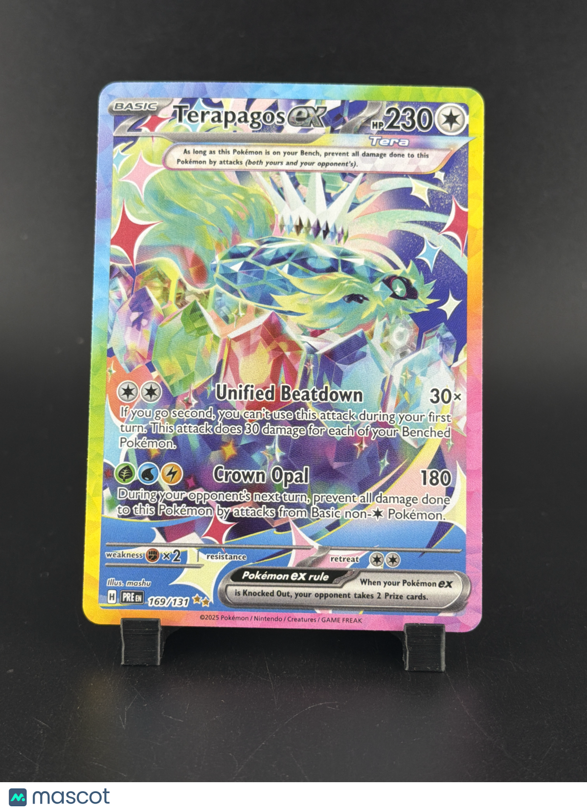 2025 Prismatic Evolutions Terapagos EX Holo Secret Rare FA SAR #169/131