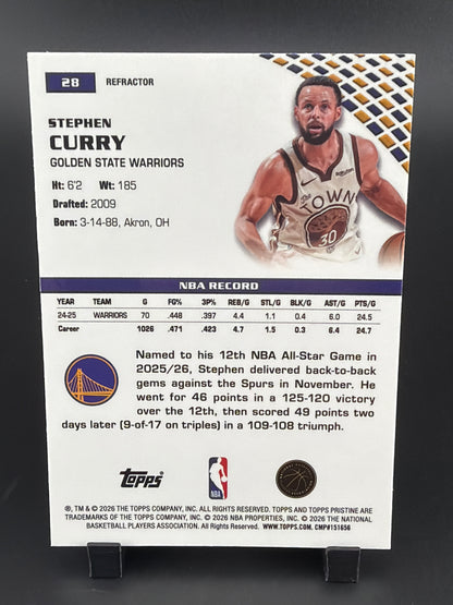 2026 Topps Pristine Stephen Curry #28 Refractor