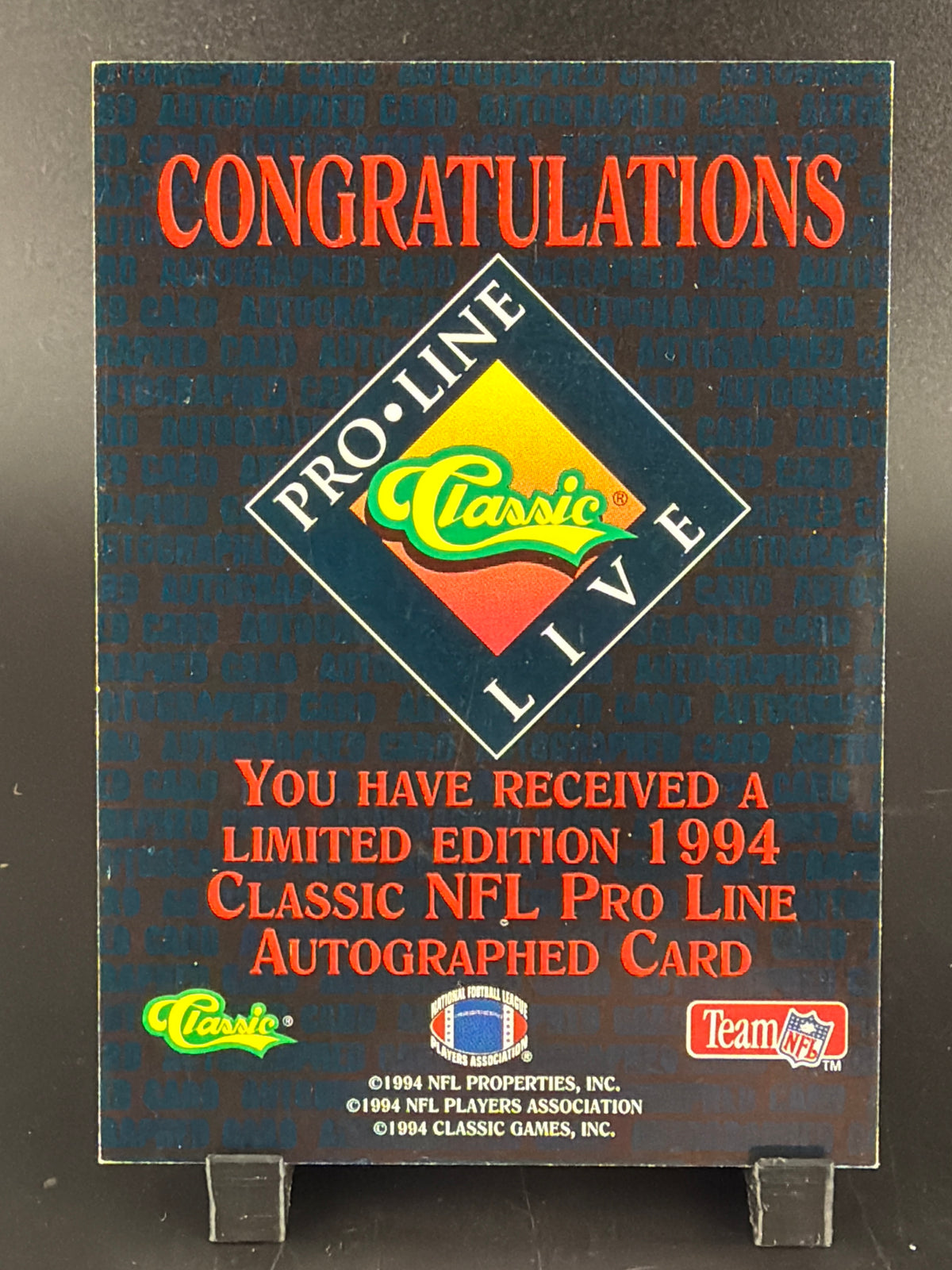 1994 Classic NFL Pro Line Live David Palmer
