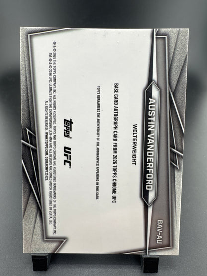 2026 Topps Chrome UFC Austin Vanderford #BAV-AU Orange /25 RC