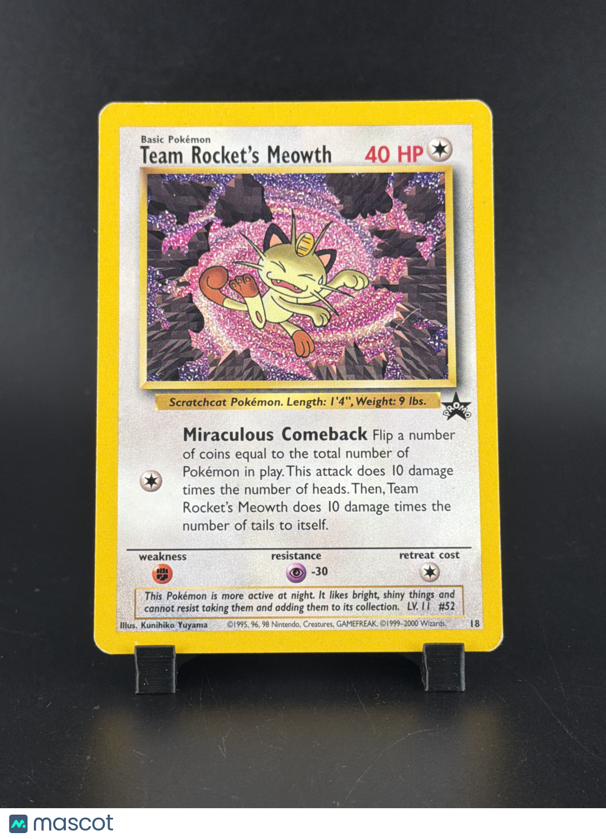 Team Rocket's Meowth Holo Black Star Promo #18