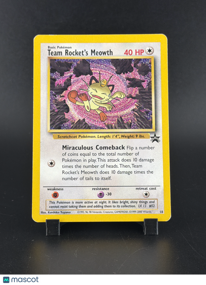 Team Rocket's Meowth Holo Black Star Promo #18