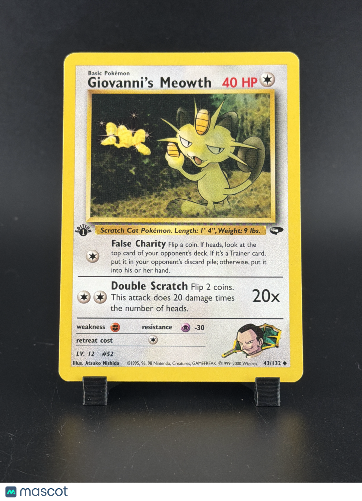 2000 Gym Challenge Giovanni's Meowth Uncommon 1st Edition #43/132