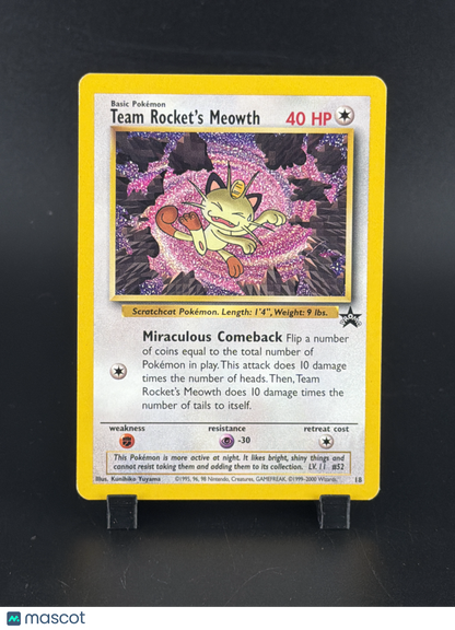 2000 Wizards Team Rocket's Meowth Black Star Promo #18