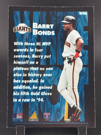 1995 Pinnacle White Hot Barry Bonds #WH6