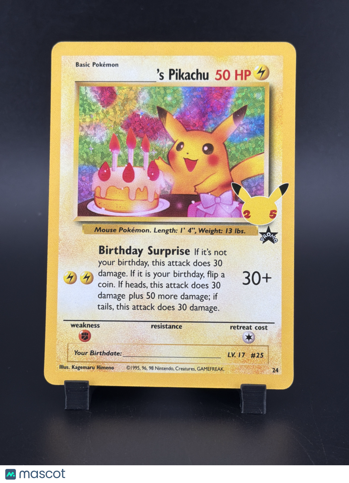 2021 Celebrations 'S Pikachu Holo Black Star Promo #24