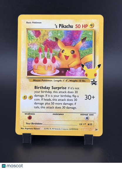 2021 Celebrations 'S Pikachu Holo Black Star Promo #24