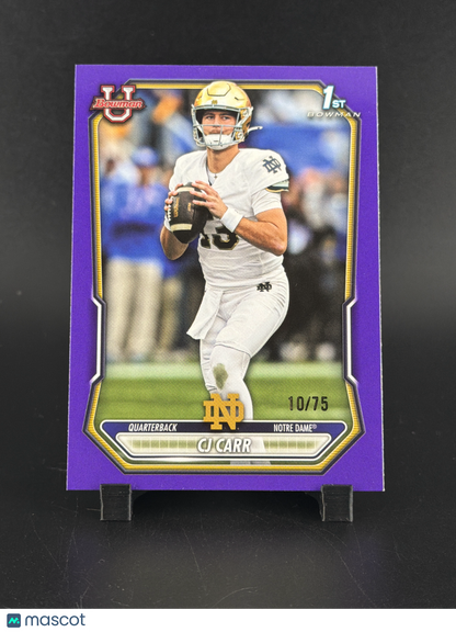 2025 Bowman University Chrome Football CJ Carr #BPP-110 Purple /75