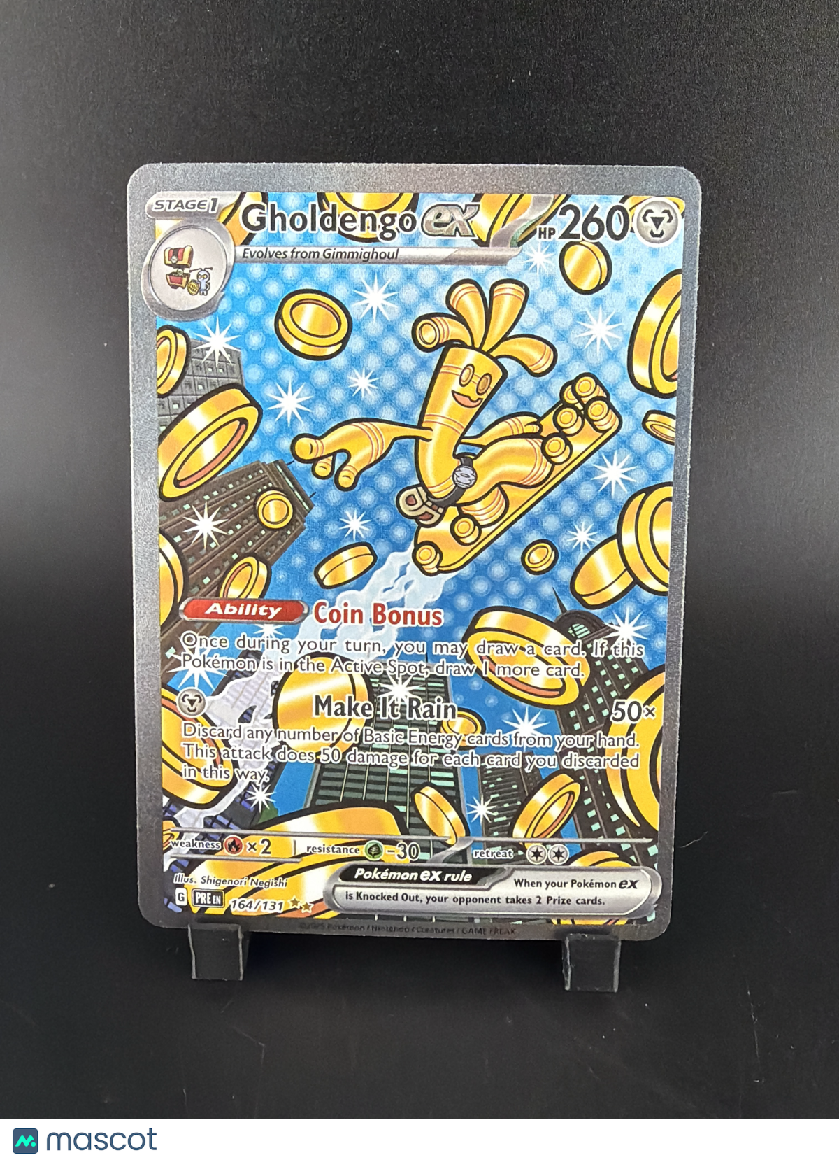 2025 Prismatic Evolutions Gholdengo EX Holo Secret Rare SAR #164/131