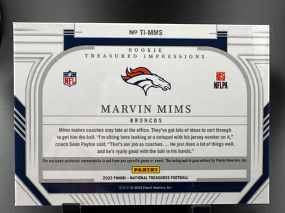 2024 Panini National Treasures Football Marvin Mims Marvin Mims Jr.  /99 RC