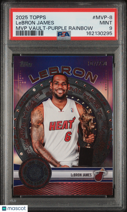 2025 Topps MVP Vault LeBron James #MVP-8 Purple Rainbow /250 PSA 9