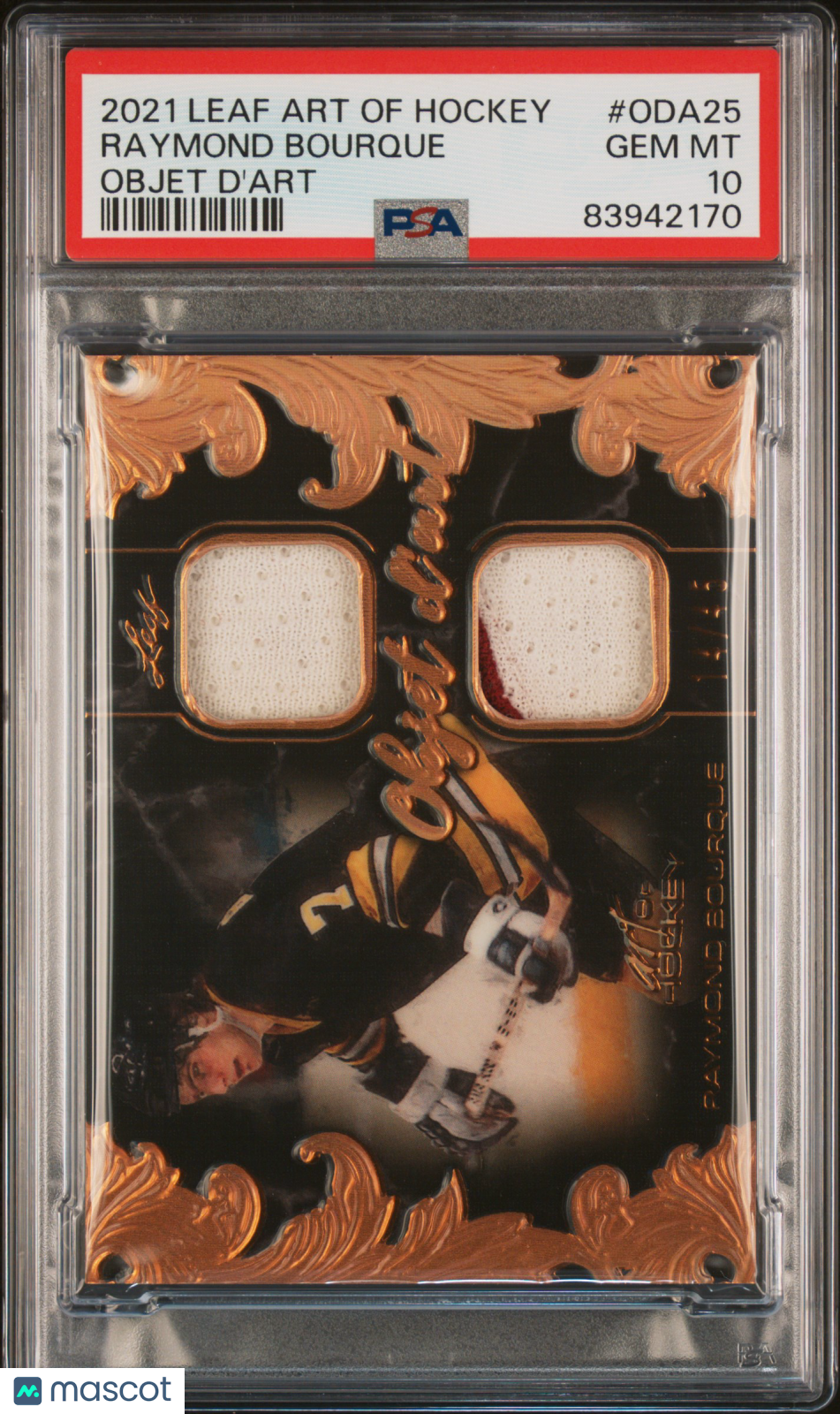 2021-2022 Leaf Art Of Hockey Objet D'art Raymond Bourque #ODA25 PSA 10