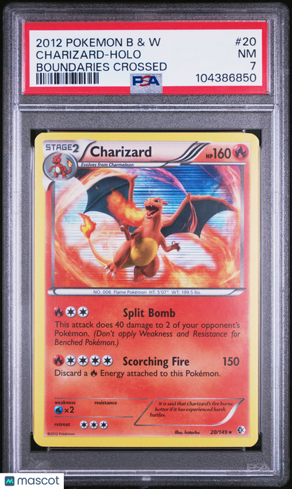 2012 Pokemon Black & White Boundaries Crossed Charizard Holo PSA 7 #20