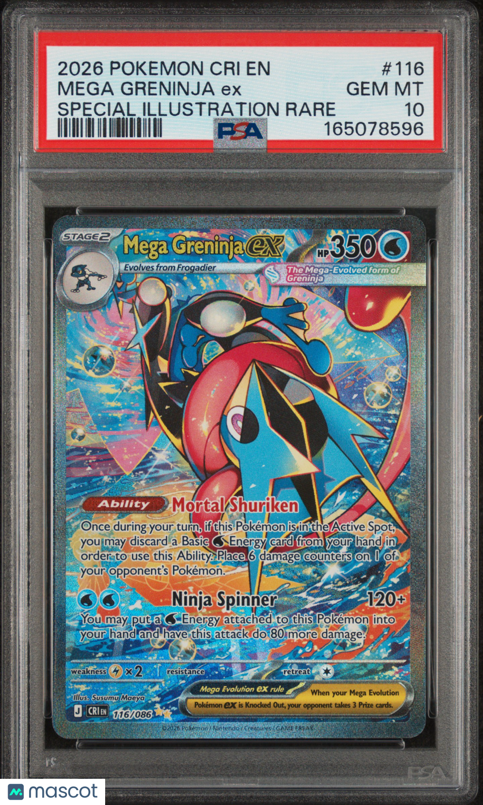 2026 Pokemon Cri EN-Chaos Rising Mega Greninja EX SIR PSA 10 #116