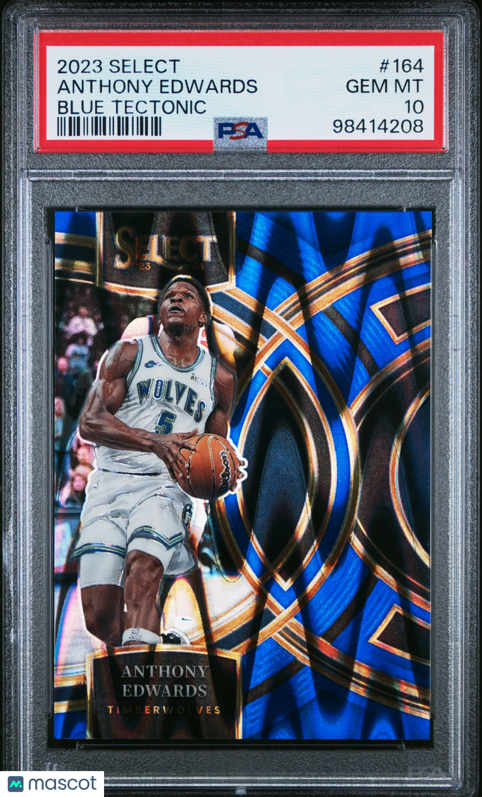 2023 Panini Select Anthony Edwards #164 Blue Tectonic PSA 10