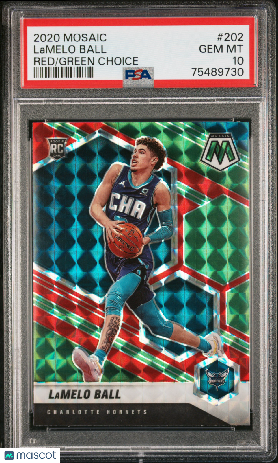 2020 Panini Mosaic Lamelo Ball #202 Red Green Choice PSA 10