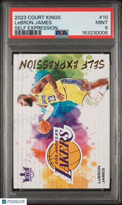 2023 Panini Court Kings Self Expression LeBron James #10 PSA 9