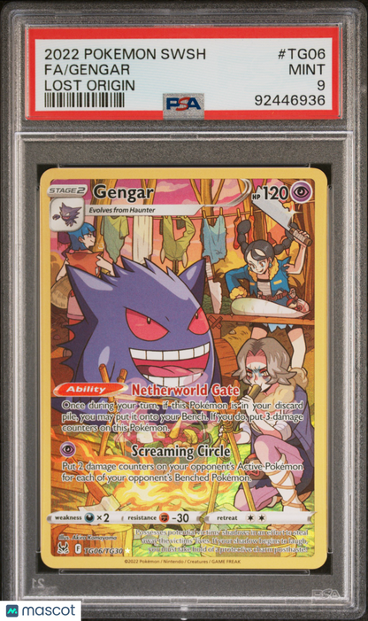 2022 Pokemon Sword & Shield Lost Origin Gengar Fa Lost Origin PSA 9 #TG06