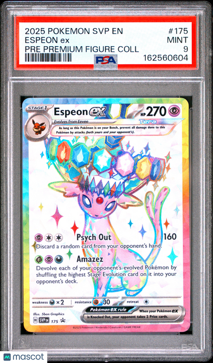 2025 Pokemon SVP EN-SV Black Star Promo Espeon EX Pre Premium Figure PSA 9 #175