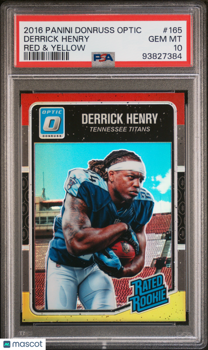 2016 Panini Donruss Optic Derrick Henry #165 Red & Yellow PSA 10