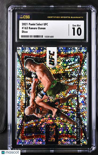 2021 Panini Select UFC Kamaru Usman #163 Disco CGC 10