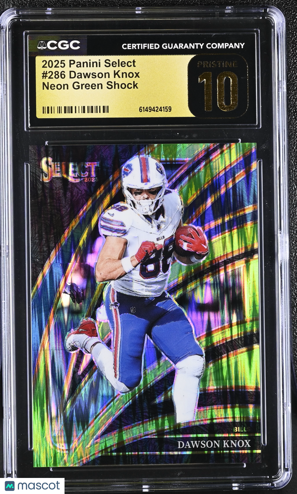 2025 Panini Select Dawson Knox #286 Neon Green Shock CGC 10