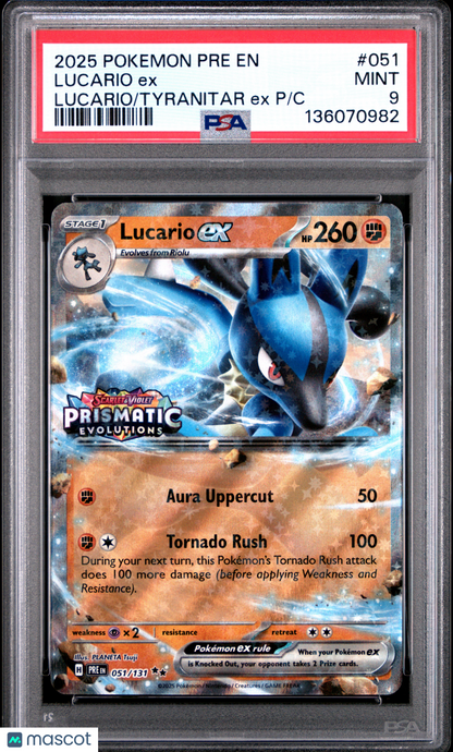 2025 Pokemon Pre EN-Prismatic Evolutions Lucario EX Lucario Tyranitar #051