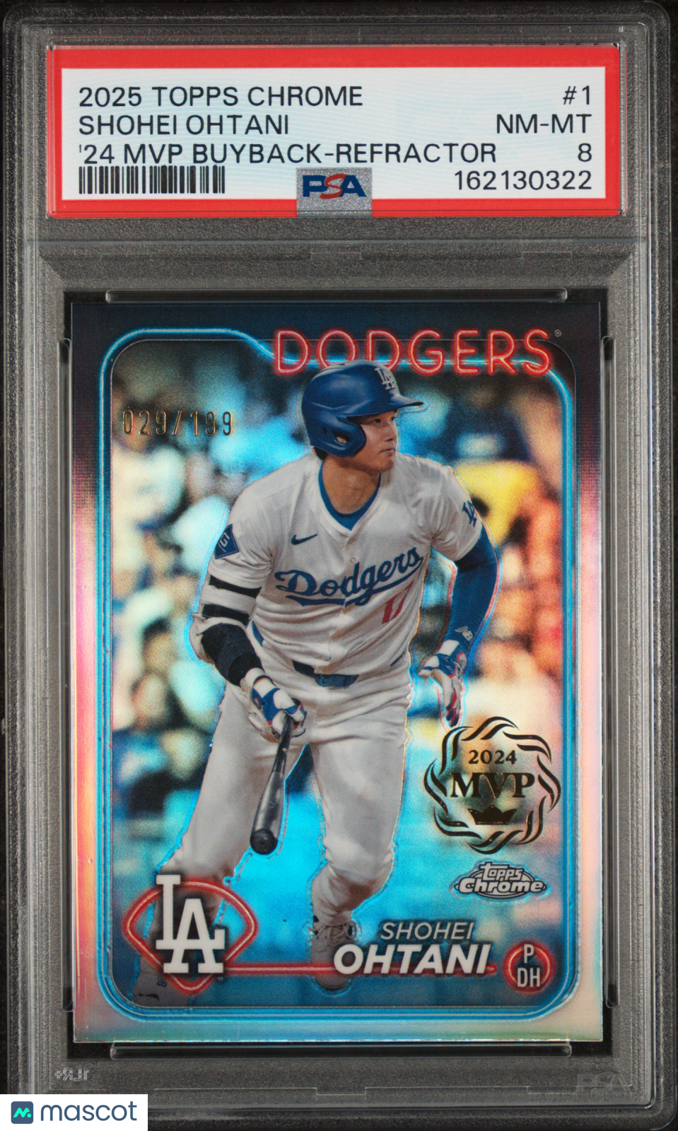 2025 Topps Chrome 2024 Chrome MVP Buybacks Shohei Ohtani #1 '24 Refractor /199