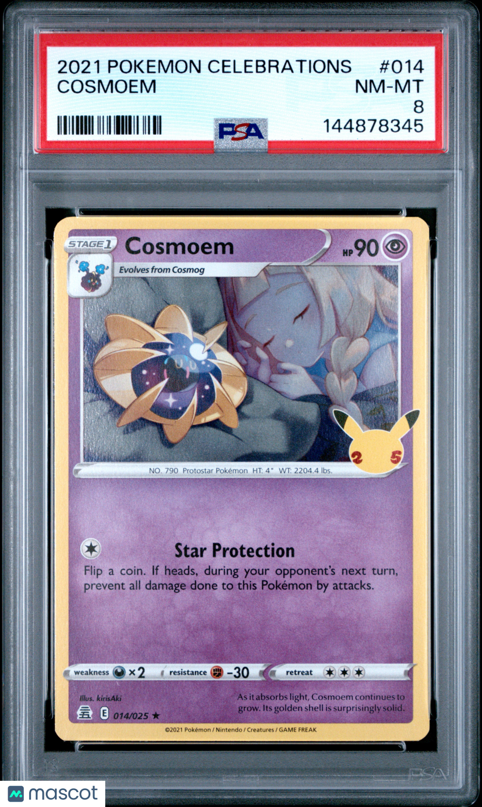 2021 Pokemon Celebrations Cosmoem PSA 8 #014