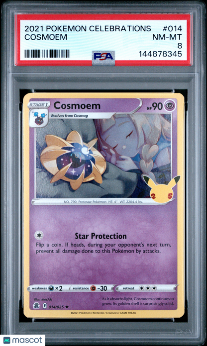 2021 Pokemon Celebrations Cosmoem PSA 8 #014