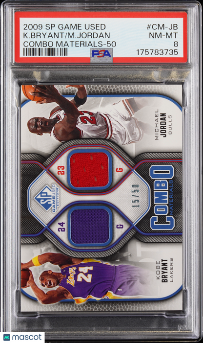 2009 SP Game Used Combo Materials K. Bryant M. Jordan #CM-JB /50 Game Worn