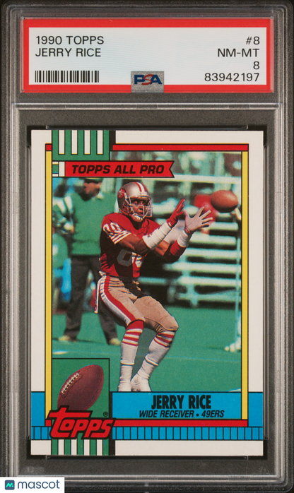 1990 Topps Jerry Rice #8 PSA 8