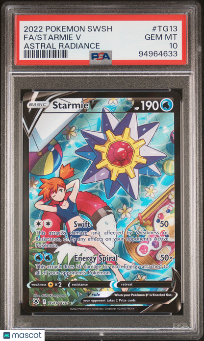 2022 Pokemon Sword & Shield Astral Radiance Starmie V Astral Radiance Fa PSA 10