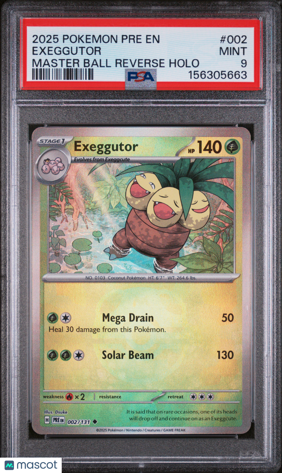 2025 Pokemon Pre EN-Prismatic Evolutions Exeggutor Master Ball Reverse Holo 002