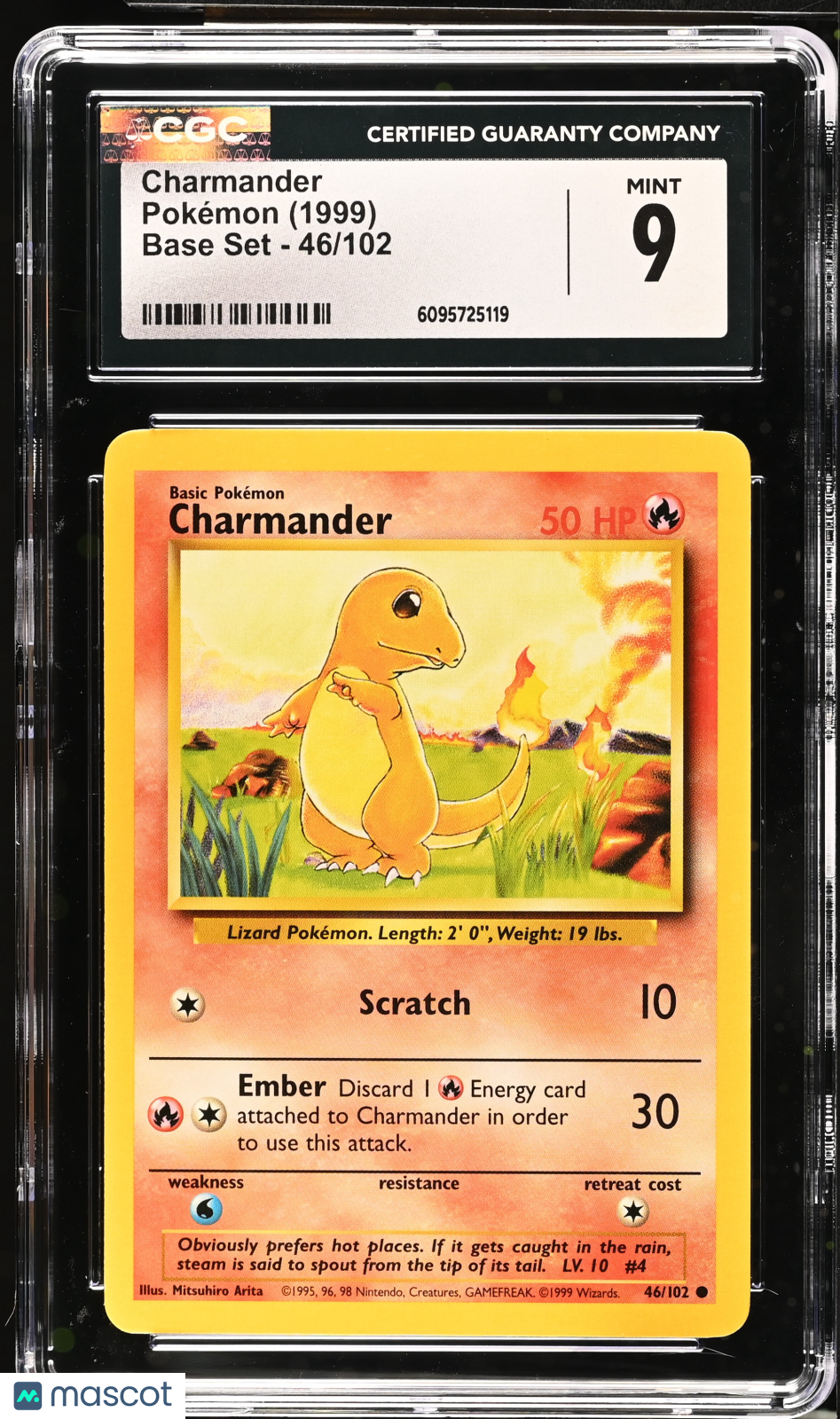 1999 Pokemon Base Set Charmander 46/102 CGC 9 #46/102