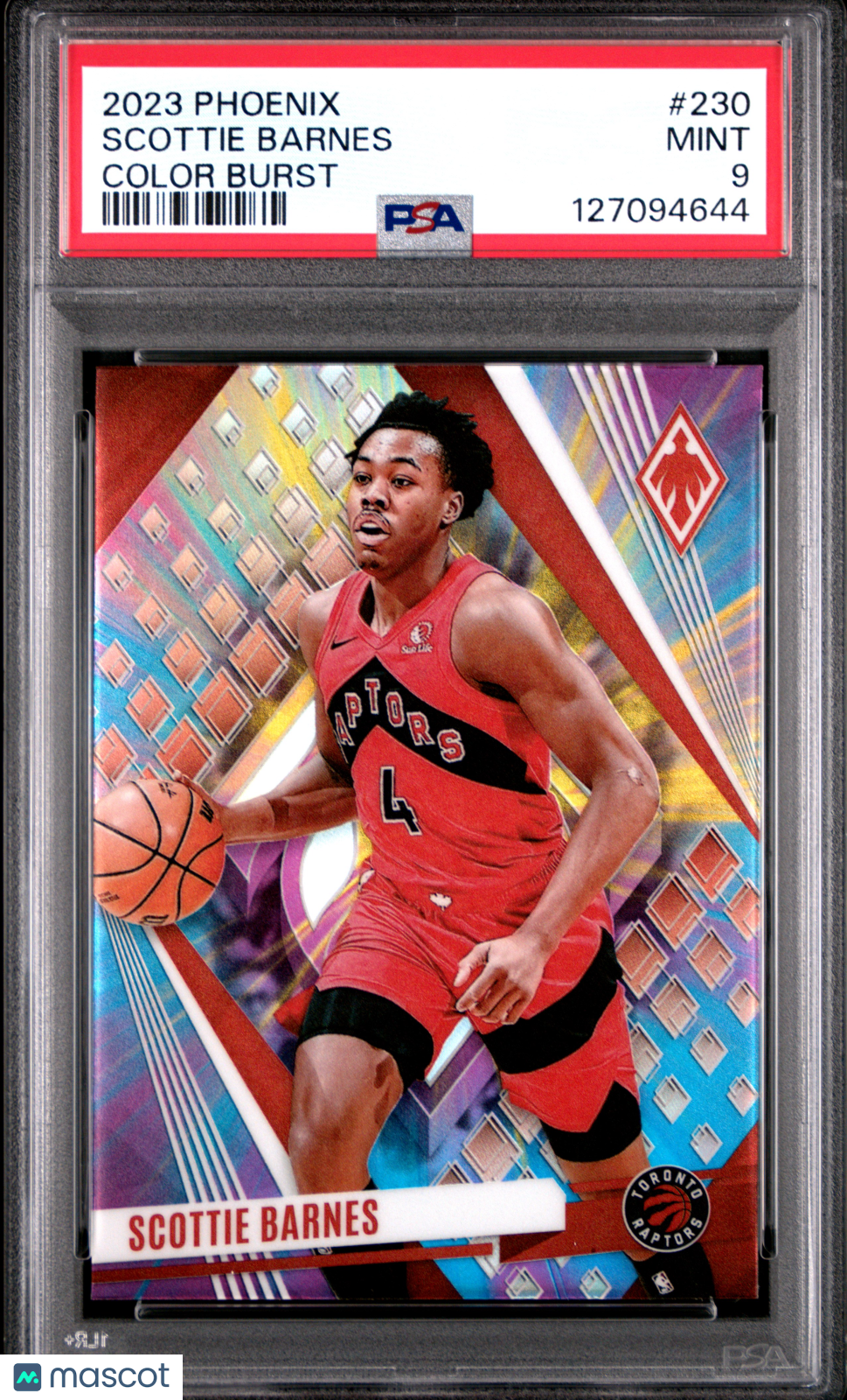 2023 Panini Phoenix Scottie Barnes #230 Color Burst PSA 9